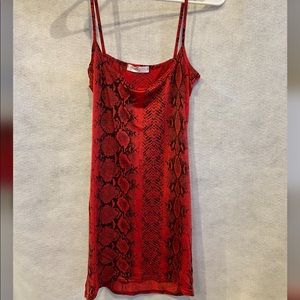 Sexy black & red snake skin mini dress size: XS